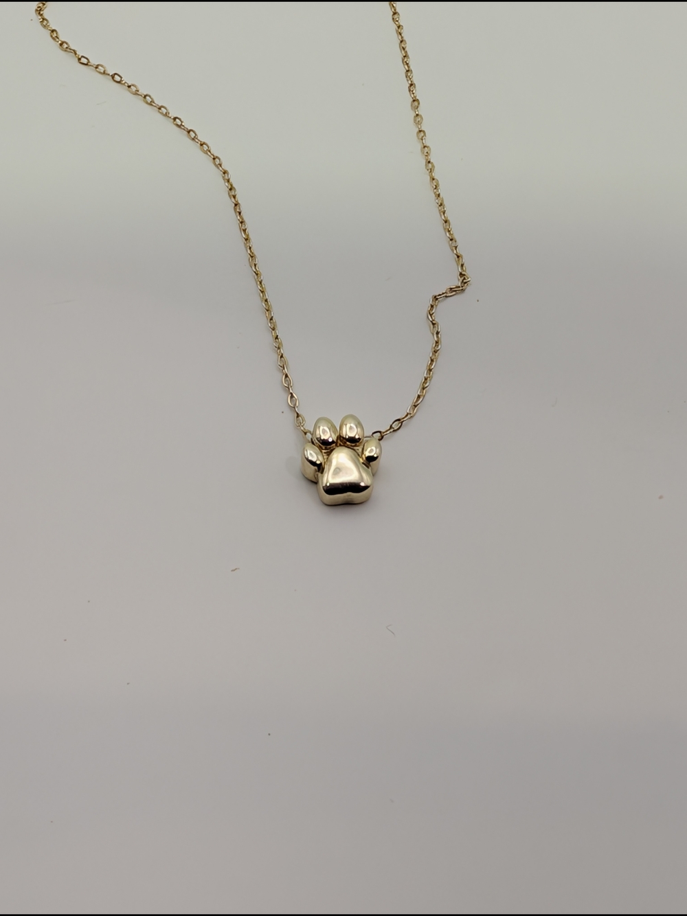 925 Silver Paw Pendant Necklace in Gold Tone